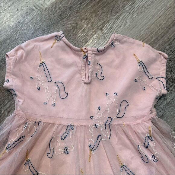 HANNA ANDERSSON Pink Unicorn Tulle Dress Girls Size 4 Party Princess Casual - Picture 5 of 8